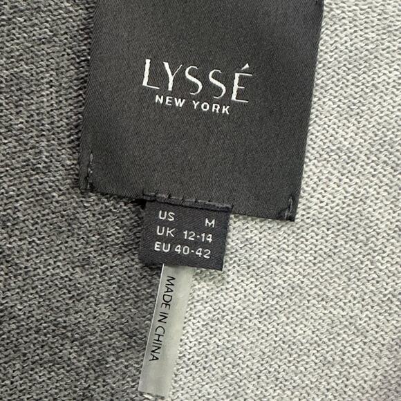 Lysse Sweater M Cashmere Blend V Neck Gray Colorblock Long Sleeve Pullover Cozy - Picture 5 of 9
